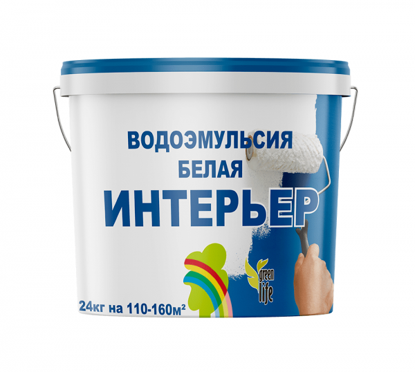Краска Интерьер Водоэмульсия белая для стен.потол