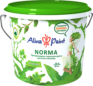 Краска акриловая водоэмульсионная ALINA PAINT Norma