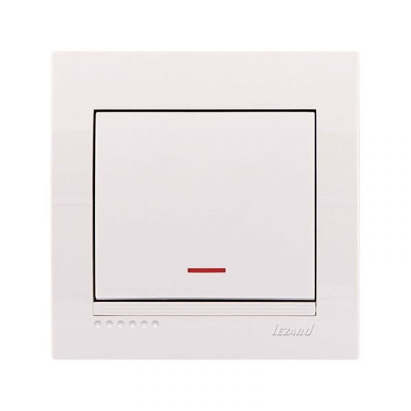705-0202-111 LESYA Выключатель с подсветкой белый белой вставкой LEZARD