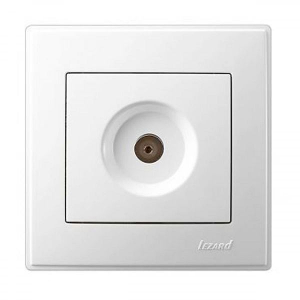 LESYA Розетка ТВ проходная белый с белой вставкой LEZARD