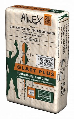 Шпатлевка Alinex Glatt PLUS 25кг (гипсовая)