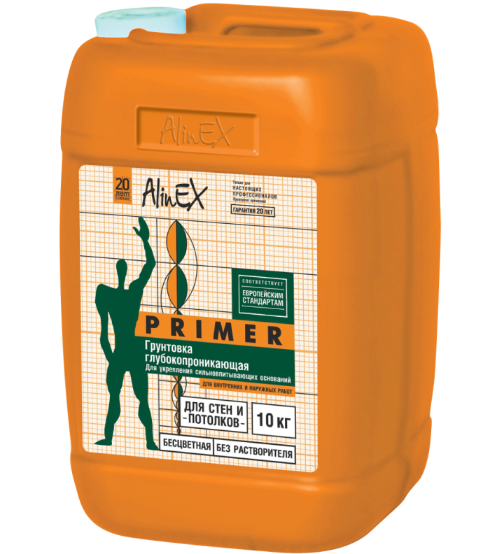 Грунтовка ALINEX Primer 10кг (для стен и потолков, полимерная)