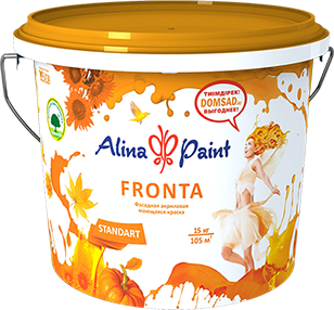 Краска водоэмульсионная, Alina Paint Fronta (фасадная,интерьерная,моющаяся,всесезонная)